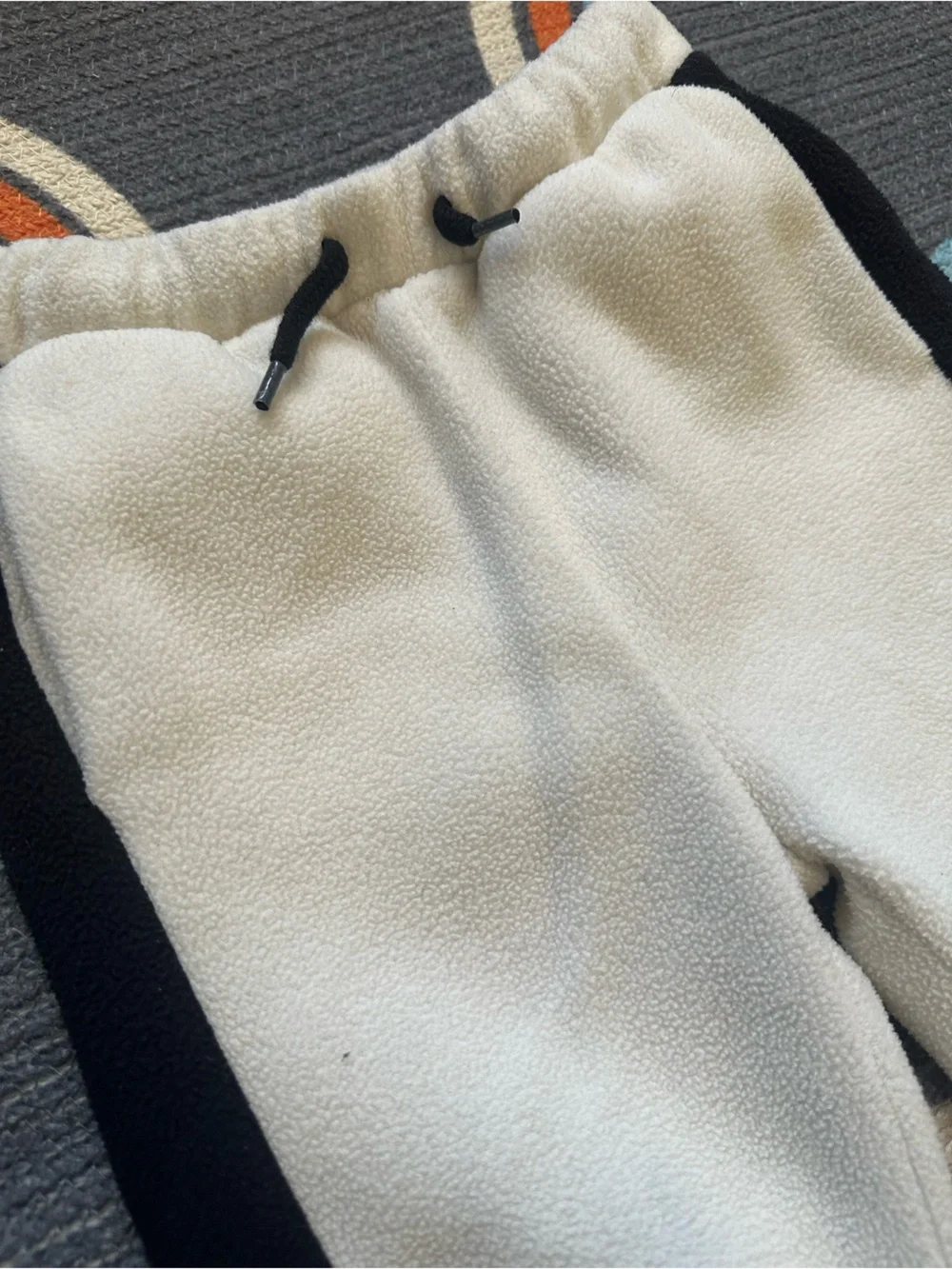 Kids Black & Cream Sherpa Jogger Pants